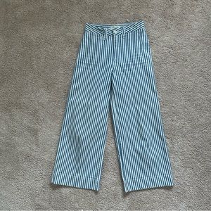 Madewell Emmett Striped Wide Leg Cropped Pant